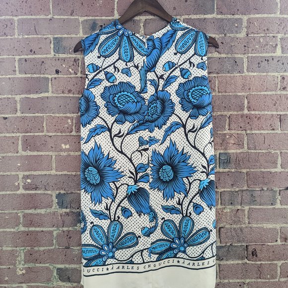 Gucci Blue & White Silk Mini Dress - Picture 5 of 9